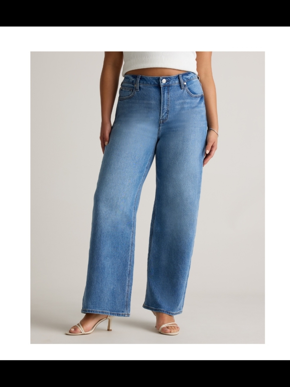 Quince Wide-Leg Jeans in Light Blue Denim Wash